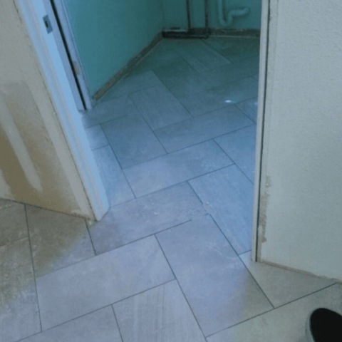 New tile design inside of house and doorway